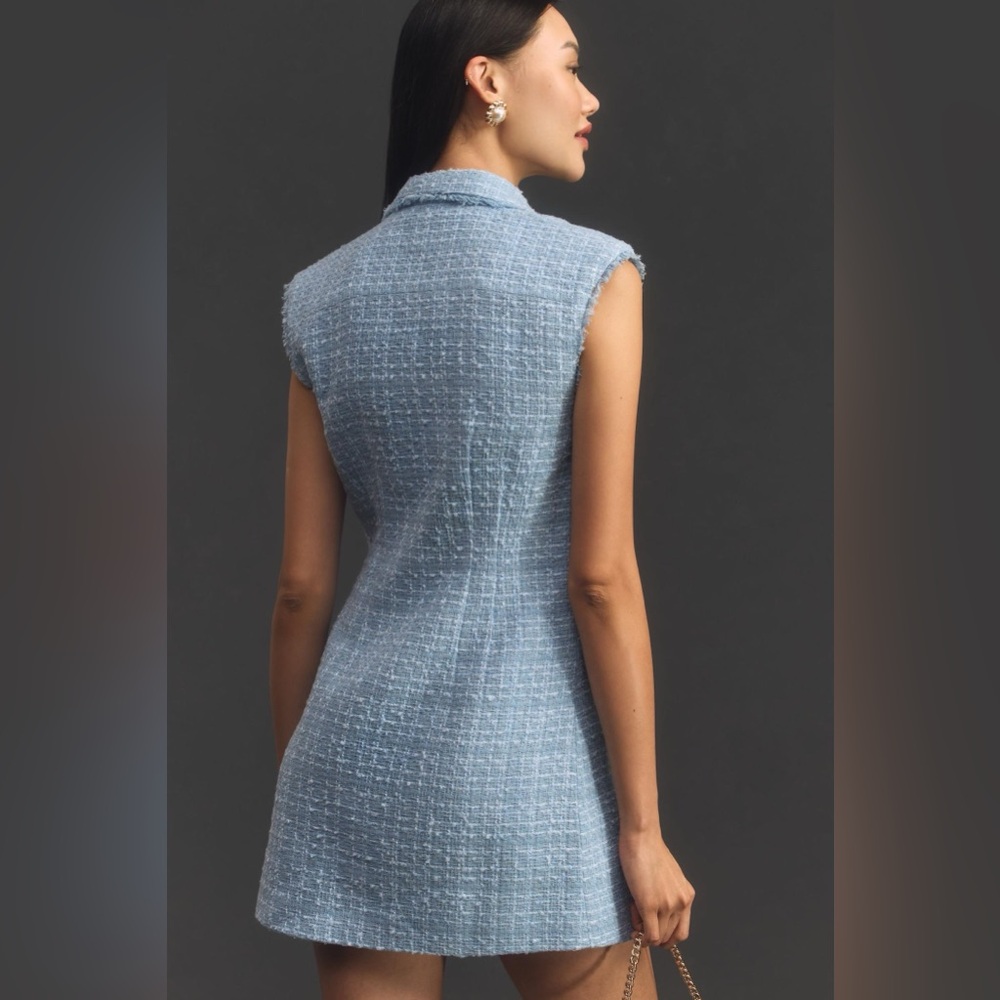 💙 NWOT! Anthropologie Maeve Tweed Mini Dress - Picture 4 of 14
